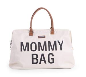 MOMMY BAG Big Off White – Functional Large Baby Diaper Travel Bag for Baby Care.