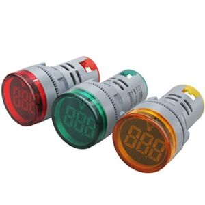 mxuteuk 3pcs 22mm Red Yellow Green Digital LED Display Voltmeter AC 24-500V Voltage Meter Monitor Meter Gauge Tester Volt Monitor,One year warranty AD16-22DSV-RYG
