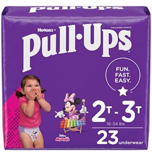 Pull-Ups Girls’ Potty Training Pants, Size 4, 2T-3T, 23 Ct