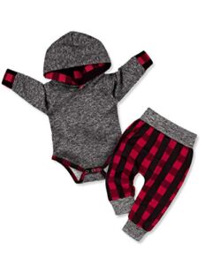 Baby Boy Clothes 0-3 Months boy clothes Plaid Letter Print Long Sleeve Hoodies + Long Pants 2PCS Outfits Set Baby Boy Stuff Gifts