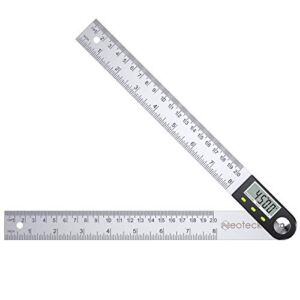 Neoteck Digital Angle Finder Ruler 8 inch/200mm Stainless Steel Digital Protractor with Data Hold Function and Zeroing Resetting LCD Display Electronic Spirit Level Gauge Ruler