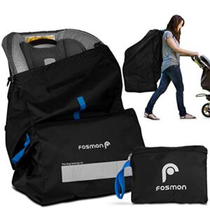 Fosmon Infant Car Seat Travel Bag for Airplane, Nylon Backpack Style Padded Adjustable Shoulder Strap, Drawstring Airline Gate Check Bag for Infant Car Seats, Carrier, Booster – Universal Size