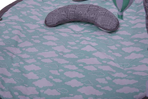 Bacati Clouds in The City Baby Play Gym with Mat, Mint/Grey | The Storepaperoomates Retail Market - Fast Affordable Shopping