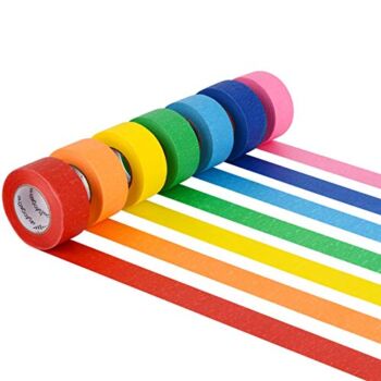 7 Rolls Colored Masking Tape, Colorful Rainbow Painters Tape, 7 Colors Decorative Arts & Crafts Tape Set, 1 inch Wide by 16.4 Yard, Rainbow, Pack of 7 by Skytogether | The Storepaperoomates Retail Market - Fast Affordable Shopping