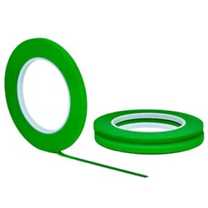 3 pack 1/4″ inch x 60yd STIKK Green Painters Tape 14 Day Easy Removal Trim Edge Thin Narrow Finishing Masking Tape (.25 IN 6MM)