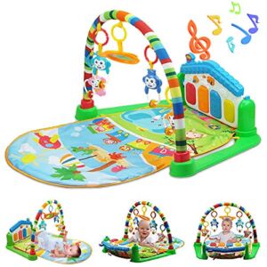 WYSWYG Baby Gym Jungle Musical Play Mats for Floor, Kick and Play Piano Gym Activity Center with Music, Lights, and Sounds Toys for Infants and Toddlers Aged 0 to 6 12Months Old