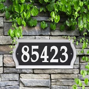 Whitehall 14341 Nite Bright Ashland Reflective Address Numbers Sign, Black/Silver