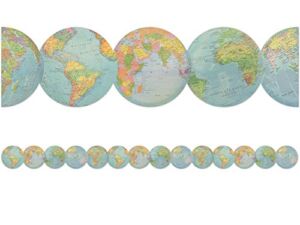 Teacher Created Resources Travel The Map Globes Die-Cut Border Trim