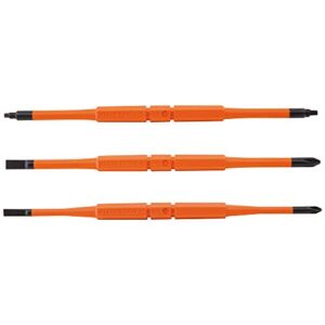 Klein Tools 13157 Insulated Screwdriver Blades, Interchangeable Single-End Replacement Blades for Klein Insulated Screwdrivers, 3-Pack