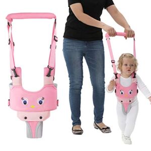 Handheld Baby Walking Harness for Kids, Adjustable Toddler Walking Assistant with Detachable Crotch, Safe Standing & Walk Learning Helper for 8+ Months Baby (Pink-Chick) (Pink-Chick)