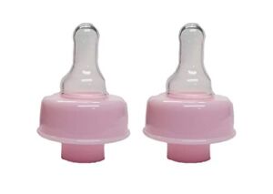 Baby Bottle Adapter Turns Water Bottles into Baby Bottles, Formula or Bottled Water for Babies On-The-Go by Refresh-A-Baby, Pink (Pack of 2)