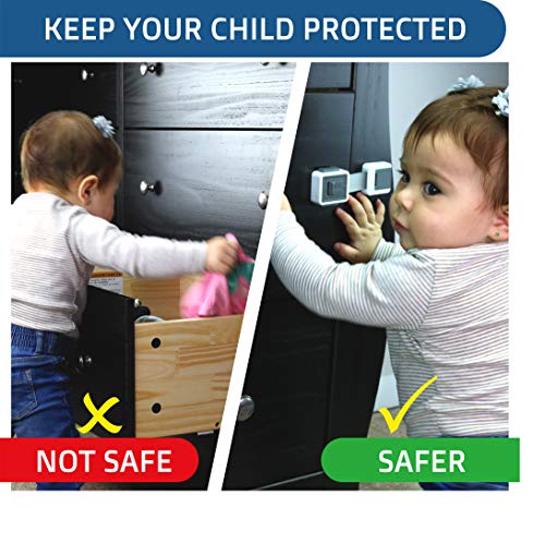 New Version Child Safety Locks 4-Pack. Baby Proof Cabinets, Drawers with Easy Adjustable Strap Length, Double Lock Option, Easier Latch for Adults to Open. Secure Oven, Refrigerator, Toilet, Doors | The Storepaperoomates Retail Market - Fast Affordable Shopping