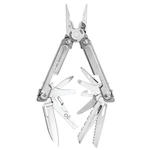 LEATHERMAN, FREE P4 Multitool with Magnetic Locking, One Size Hand Accessible Tools and Premium Nylon Sheath and Pocket Clip, Built in the USA
