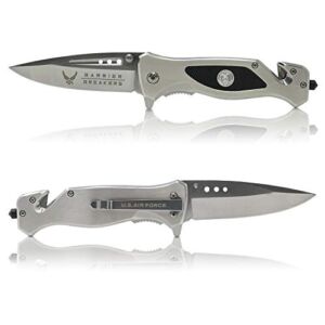 Air Force Folding Elite Tactical Knife – Air Force Rescue Knife (SILVER)