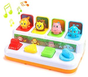 YMDLY Toys Animal Park Interactive Pop Up Music Toy,Up- Early Education Activity Center Toy, Ages 12 Months and up Toddlers.
