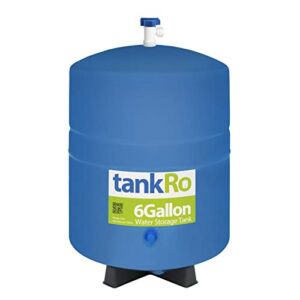 tankRO – RO Water Filtration System Expansion Tank – 6 Gallon Water Tank -– Compact Reverse Osmosis Water Storage Pressure Tank with Free 1/4″ Tank Ball Valve