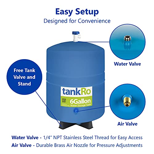 tankRO – RO Water Filtration System Expansion Tank – 6 Gallon Water Tank -– Compact Reverse Osmosis Water Storage Pressure Tank with Free 1/4″ Tank Ball Valve | The Storepaperoomates Retail Market - Fast Affordable Shopping