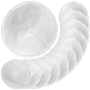 12pcs Bamboo Nursing Breast Pads with Laundry Bag – Contoured Leak-Proof Breastfeeding Nipple Pad for Maternity, Reusable Nipple Covers for Breast Feeding (Pastel Touch, 4.5 inch)