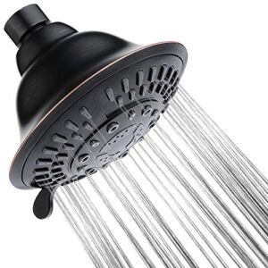 BRIGHT SHOWERS Shower Head High Pressure Rain Showerhead 5 Spray Setting Fixed Shower head Angle Adjustable Bathroom Showerhead, Oil Rubbed Bronze