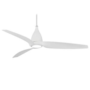 Minka-Aire F831L-WHF Tear 60 Inch Ceiling Fan with Integrated LED Light and DC Motor in Flat White Finish