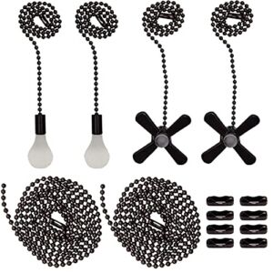 Iceyyyy Ceiling Fan Pull Chain Set Including 4Pcs Beaded Ball Fan Pull Chain Pendant, Extra 8Pcs Beaded and Pull Loop Connectors, 2Pcs 35.4 inches Fan Pull Chain Extension …