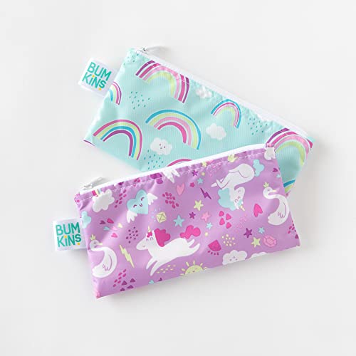 Bumkins Snack Bags, Reusable Fabric, Washable, Food Safe, BPA Free – Unicorns & Rainbows (2-Pack) | The Storepaperoomates Retail Market - Fast Affordable Shopping