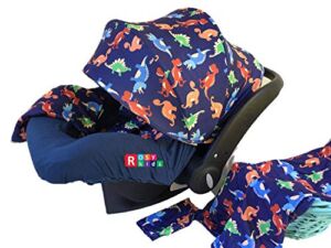 9pc Baby Boy Baby Girl Ultimate Set of Infant Car Seat Cover Canopy Headrest Blanket Hat Nursing Scarf, 25JE11
