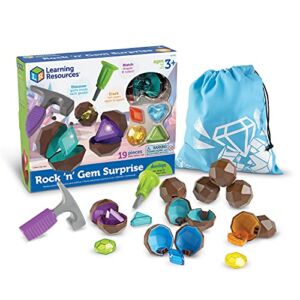 Learning Resources Rock ‘n Gem Surprise, Sorting, Matching & Counting Skills Activity Set, Early STEM, 19 Pieces, Ages 3+