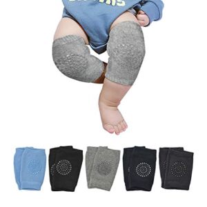 IUMÉ Baby Knee Pads for Crawling , 5 Pairs Unisex Baby Crawling Pads Anti-Slip Baby Protect Knee Pads for Crawling