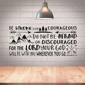 FARAMON Quote of Bible Verse Joshua 1:9 Wall Sticker Vinyl Decals Be Strong and Courageous Words Boy Kids Room Home Decor Wallpapers