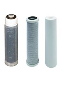 Reverse Osmosis Deionization (RODI) 10″ Replacement Filter Kit (Sediment Cartridge, Carbon Cartridge, Color Indicating DI Cartridge Filled with Resintech MBD-30 Nuclear Grade Resin)