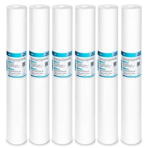 Membrane Solutions 5 Micron Sediment Water Filter Replacement Polypropylene Cartridge 20″ x 2.5″ for Whole House Filter System – 6 Pack