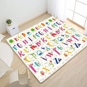 2021 New Upgrade Extra Large Baby Play Mat Foldable Reversible Non Toxic Foam Crawl Playmat Waterproof Kids Baby Toddler Outdoor or Indoor Use