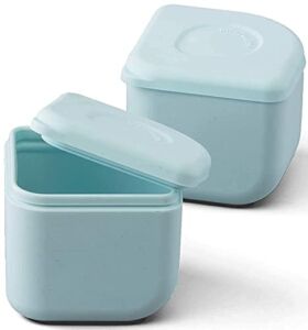 Miniware Silipods Aqua 2 Pack | Leakproof Durable Food Grade Silicone Hot & Cold Food Storage for Baby Toddler Kids | Dishwasher, Fridge, & Freezer Safe | for Purees, Soups, Dressings, & More (4 oz)