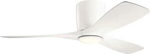 Kichler 300032MWH Volos, 48” Ceiling Fan with LED Lights & Wall Control, Matte White