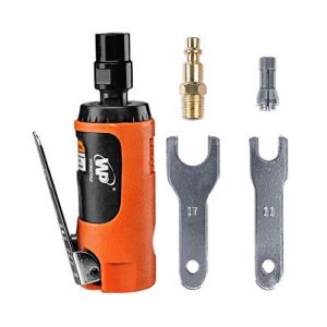 WORKPAD Mini Air Straight Die Grinder, 25000 RPM, Mini Pneumatic Tools, Equipped with 1/4-inch, 1/8-inch collets and 2 wrenches