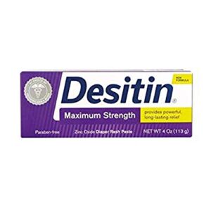 Desitin Maximum Strength Zinc Oxide Diaper Rash Paste, 4 Ounce (Pack of 3)