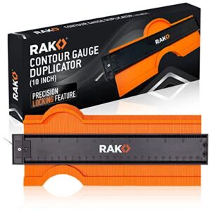 RAK Contour Gauge – 10 Inch Edge Profile Measuring Tool with Lock – Christmas Gifts & Stocking Stuffers for Men – Super Duplicator for Shape and Outline of Flooring, Laying Tile, Woodwork