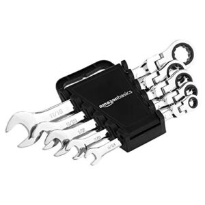 Amazon Basics Flexible Ratcheting Wrench Set – SAE, 5-Piece