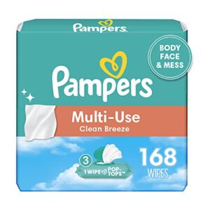 Pampers Baby Wipes Multi-Use Clean Breeze 3X Pop-Top Packs 168 Count