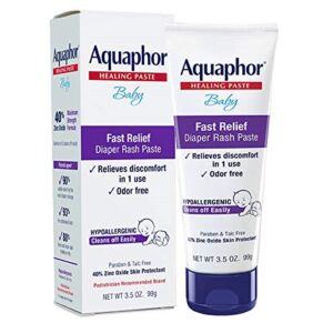 Aquaphor Baby Diaper Rash Paste – For Serious Diaper Rash and Flare-ups – 3.5 Oz. Tube