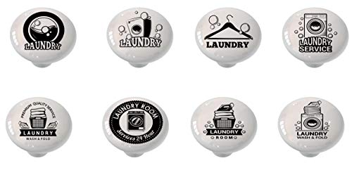 Set of 8 Black and White Laundry Room Drawer Knobs by Gotham Decor | The Storepaperoomates Retail Market - Fast Affordable Shopping