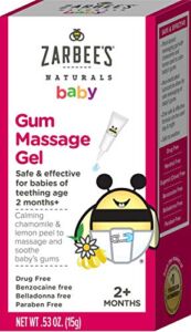 Zarbee’s Naturals Baby Gum Massage Gel, Safe & Effective for Babies of Teething Age, 0.53 Oz