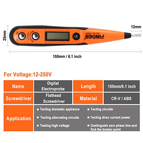 Finder Digital Voltage Tester Pen 12V-220V DC & AC Voltage Detector Intelligent Induction Electroprobe for Home Appliance Repairing and Detection | The Storepaperoomates Retail Market - Fast Affordable Shopping