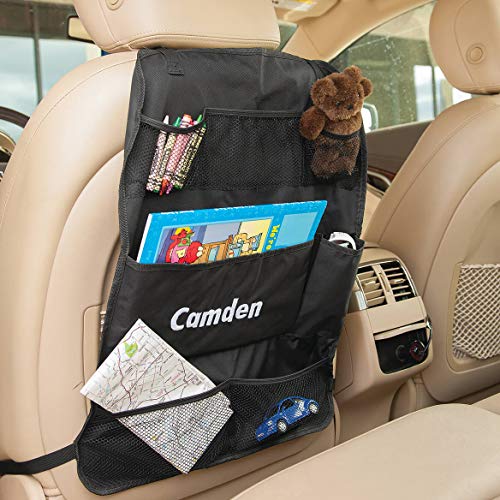 Fox Valley Traders Personalized Children’s Back Seat Organizer with Storage Pockets, Customized Smart Travel Car Organizer, Black | The Storepaperoomates Retail Market - Fast Affordable Shopping