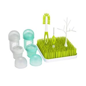 Boon NURSH Silicone Bottles and Grass Bundle Bottles & Cleaning Accessories Starter Set