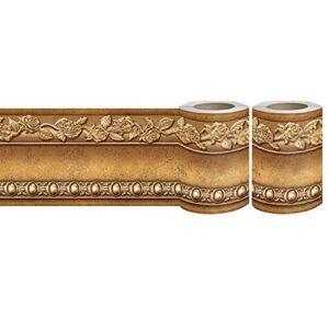 Peel and Stick Wall Border Easy to Apply Band Wall Paper (2, Gold Brown)