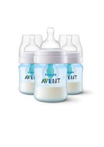 Philips AVENT Anti-Colic Bottle with Air-Free Vent, SCF402/34, Blue, 4 Ounce (Pack of 3)