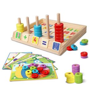 Lydaz Montessori Math Toys, Preschool Learning Activities Fun Sorting Box Educational Toys, Kindergarten Games Toys Motor Skills STEM for Girls Boys, Christmas Birthday Gifts for Kids Age 3 4 5 6+