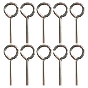 1/8” Standard Hex Dogging Key with Full Loop, Allen Wrench Door Key for Push Bar Panic Exit Devices, Solid Metal – 10 Packs